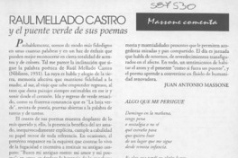Raúl Mellado Castro  [artículo] Juan Antonio Massone