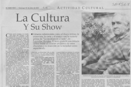 La cultura y su show  [artículo] Carolina Andonie Dracos