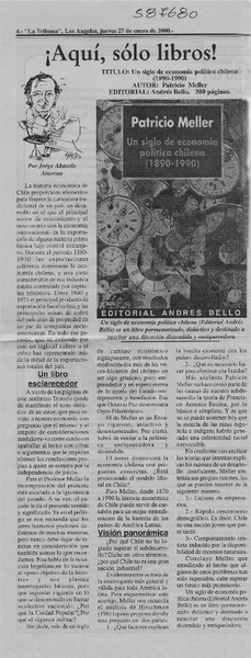 Un siglo de economía política chilena (1890-1990)  [artículo] Jorge Abasolo Aravena