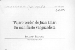 "Pájaro verde" de Juan Emar, un manifiesto vanguardista