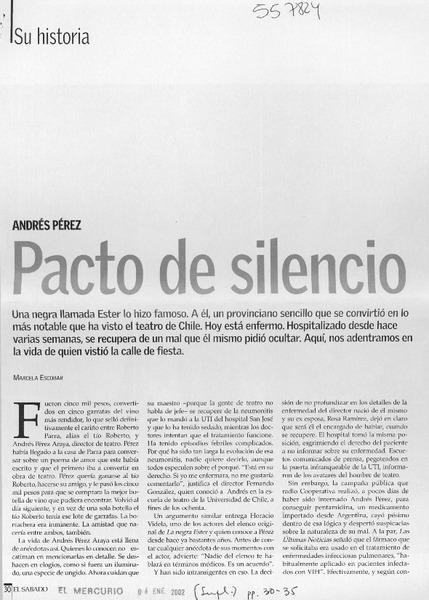Pacto de silencio  [artículo]
