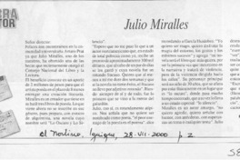 Julio Miralles  [artículo] René Madariaga C.