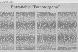 Entrañable "Fatamorgana"  [artículo] Juan Antonio Muñoz H.