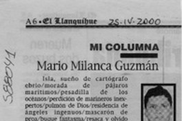 Mario Milanca Guzmán  [artículo] Eduardo Nievas Muñoz
