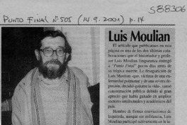 Luis Moulian  [artículo] P. F.