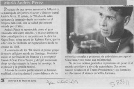 Murió Andrés Pérez