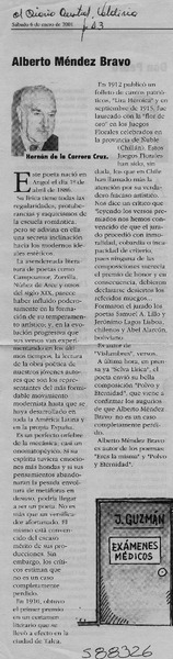Alberto Méndez Bravo  [artículo] Hernán de la Carrera Cruz