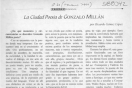 La ciudad poesía de Gonzalo Millán  [artículo] Ricardo Gómez López