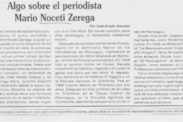 Algo sobre el periodista Mario Noceti Zerega  [artículo] José Arraño Acevedo