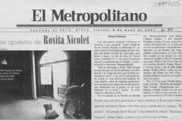 Las apuestas de Rosita Nicolet  [artículo] Ximena Villanueva