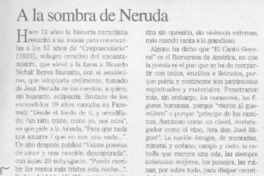 A la sombra de Neruda  [artículo] R. G. G.