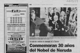 Conmemoran 30 años del Nobel de Neruda