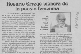 Rosario Orrego pionera de la poesía femenina  [artículo] Benigno Ávalos Ansieta