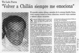 "Volver a Chillán siempre me emociona"  [artículo]
