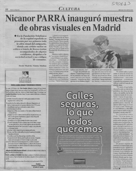Nicanor Parra inauguró muestra de obras visuales en Madrid  [artículo] Violeta Parra