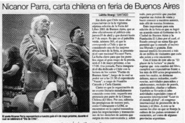 Nicanor Parra, carta chilena en feria de Buenos Aires  [artículo] Laëtitia Strangi