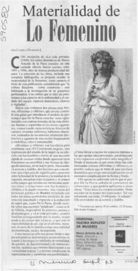 Materialidad de lo femenino  [artículo] Carola Oyarzún L.