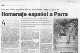 Homenaje español a Parra  [artículo] Claudio Aguilera