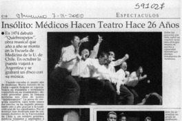 Insólito, médicos hacen teatro hace 26 años  [artículo]