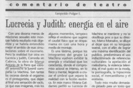 Lucrecia y Judith, energía en el aire  [artículo] Leopoldo Pulgar I.