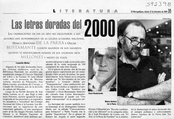 Las letras doradas del 2000  [artículo] Leopoldo Muñoz