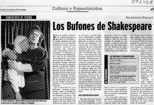 Los Bufones de Shakespeare  [artículo] Leopoldo Pulgar I.