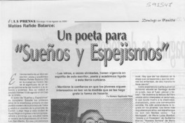 Un poeta para "Sueños y espejismos"  [artículo] Homero Sepúlveda Pérez