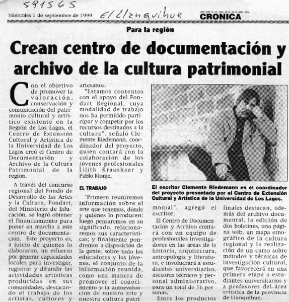 Crean centro de documentación y archivo de la cultura patrimonial  [artículo]