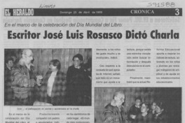 Escritor José Luis Rosasco dictó charla  [artículo]