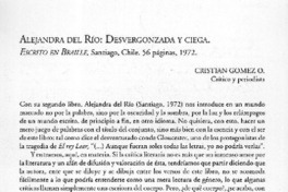 Alejandra del Río, desvergonzada y ciega  [artículo] Cristián Gómez O.