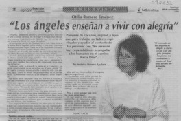 "Los ángeles enseñan a vivir con alegría"  [artículo] Verónica Moreno Aguilera