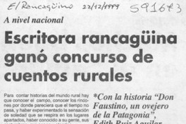 Escritora rancagüina ganó concurso de cuentos rurales  [artículo]