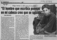 "El hombre que escribía poemas en mi cabeza creo que se suicidó"  [artículo] Pedro Marambio