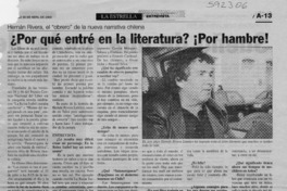 ¿Por qué entré en la literatura? ¡Por hambre!  [artículo] Félix Núñez Duhalde