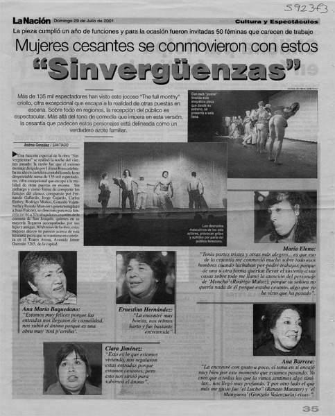 Mujeres cesantes se conmovieron con estos "Sinvergüenzas"  [artículo] Andrea González