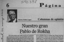Nuestro gran Pablo de Rokha  [artículo] Marino Muñoz Lagos