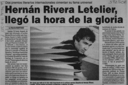Hernán Rivera Letelier, llegó la hora de la gloria  [artículo]