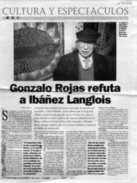 Gonzalo Rojas refuta a Ibáñez Langlois