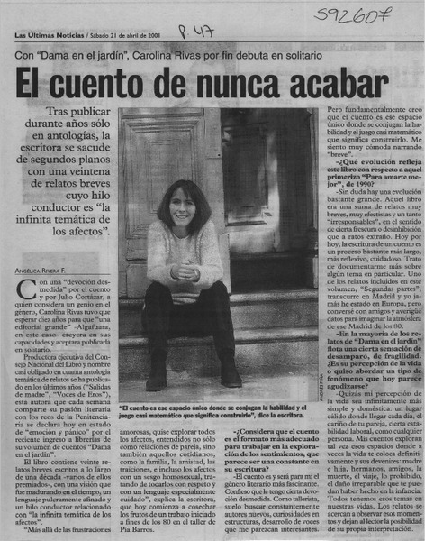 El cuento de nunca acabar  [artículo] Angélica Rivera F.