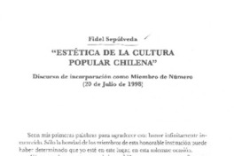 "Estética de la cultura popular chilena"