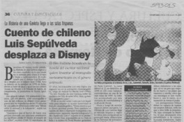 Cuento de chileno Luis Sepúlveda desplaza a Disney  [artículo] Jorge Leiva