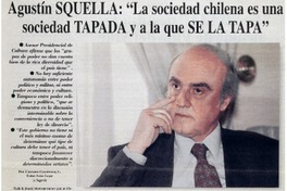 Agustín Squella, "la sociedad chilena es una sociedad tapada y a la que se la tapa"