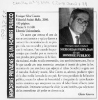 Memorias privadas de un hombre público  [artículo] Gloria Guerra
