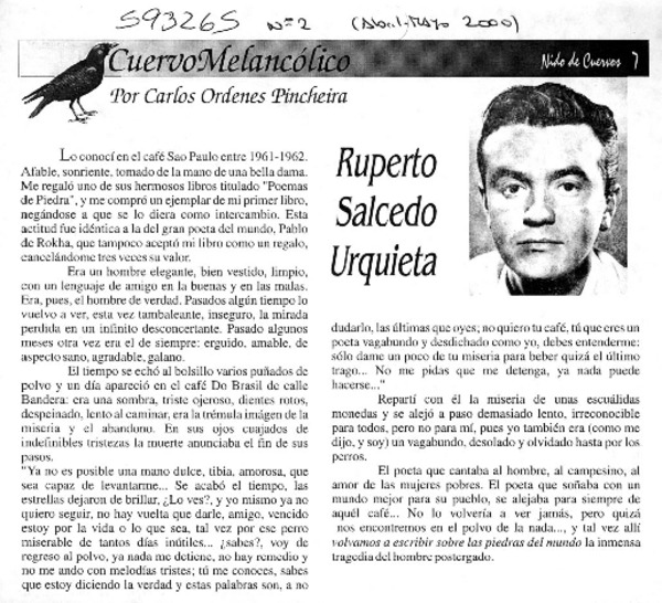 Ruperto Salcedo Urquieta  [artículo] Carlos Ordenes Pincheira