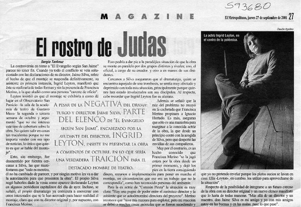 El rostro de Judas  [artículo] Sergio Tanhnuz