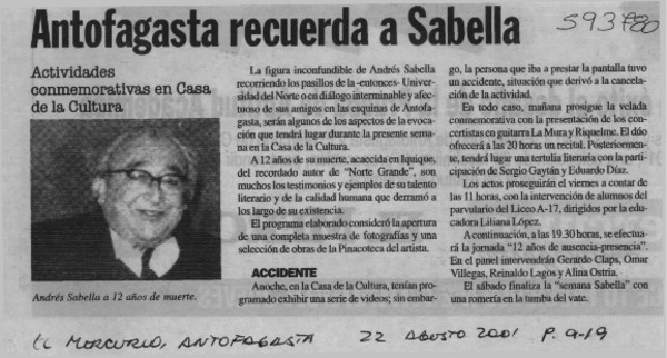 Antofagasta recuerda a Sabella  [artículo]