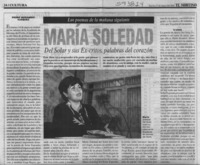 María Soledad Del Solar y sus Ex-critos, palabras del corazón  [artículo] Pedro Marambio Vásquez