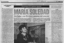 María Soledad Del Solar y sus Ex-critos, palabras del corazón  [artículo] Pedro Marambio Vásquez
