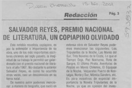 Salvador Reyes, Premio Nacional de Literatura, un copiapino olvidado  [artículo]