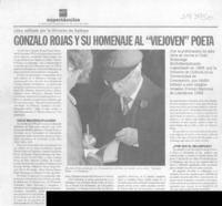 Gonzalo Rojas y su homenaje al "viejoven" poeta  [artículo]
